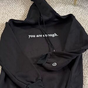 Black "You Are Enough." Hoodie